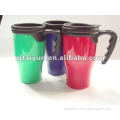 color full promotional double wall plstic mug